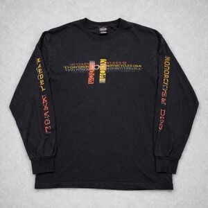 Harley Davidson 100th Anniversary Long Sleeve Shirt Mens L Black Milwaukee USA
